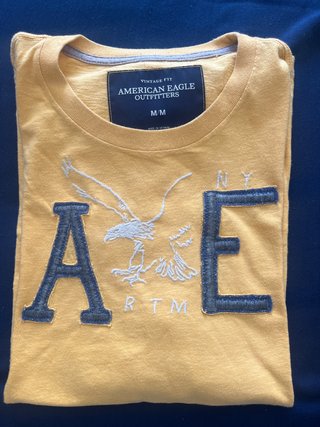 Camiseta American Eagle Outfitters Hombre Amarilla