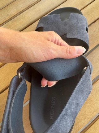 Sandali Hermes T.41.5 Nero/Grigio