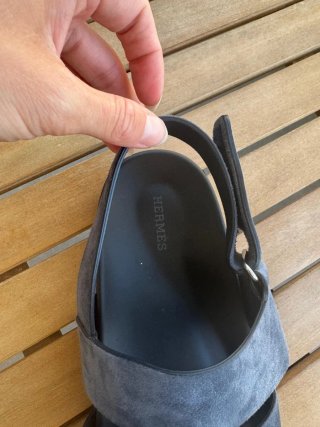 Sandali Hermes T.41.5 Nero/Grigio