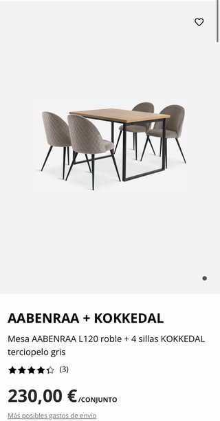 Mesa comedor y 4 sillas