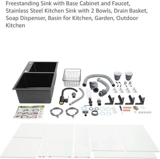 Lavadero Blanco y Negro con Mueble nuevo