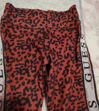 Leggings Guess Leopardo Rojo Push Up Talla S