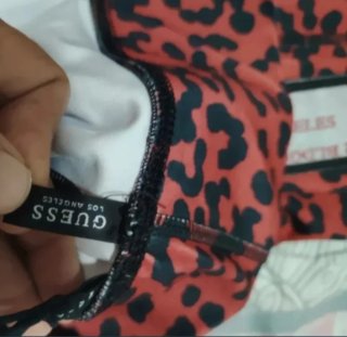 Leggings Guess Leopardo Rojo Push Up Talla S
