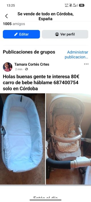 Capazo para carrito de bebé