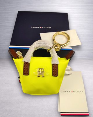 Llavero Mini Tote Bag Tommy Hilfiger Amarillo Nuev