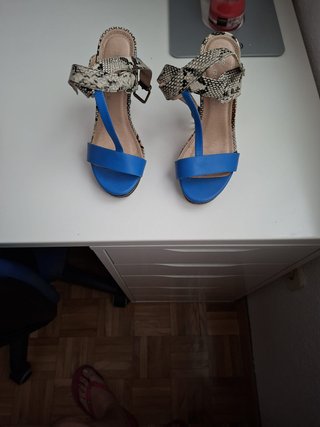 Sandalias Georges Rech Tacón Azul Multicolor
