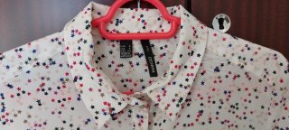 Camisa de Mango con estampado de Estrellas Talla S