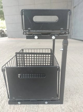 Cajonera metálica negra de 2 niveles
