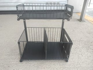 Cajonera metálica negra de 2 niveles