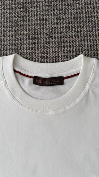 Camiseta Loro Piana Logo Bordado Talla L Blanca