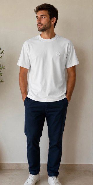 Camiseta Loro Piana Logo Bordado Talla L Blanca