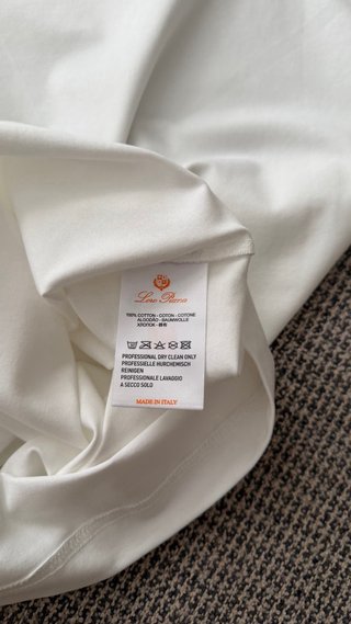 Camiseta Loro Piana Logo Bordado Talla L Blanca
