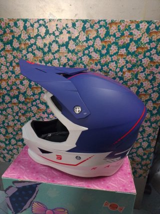 Casco Cross Shot Talla S Azul/Blanco