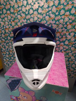 Casco Cross Shot Talla S Azul/Blanco