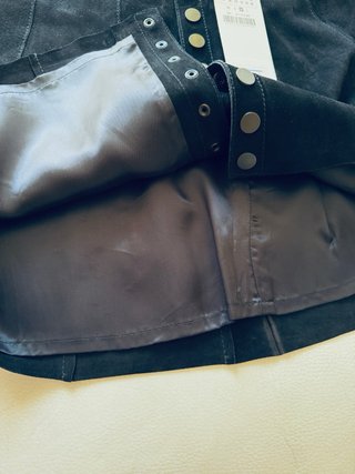 Gonna scamosciata blu Zara bottoni M