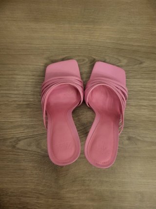 Sandalias tacón Zara Talla 37 Rosa