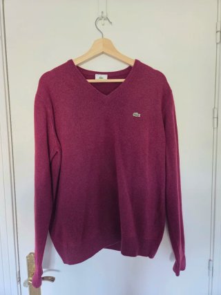 Jersey Lacoste Burdeos Lana virgen
