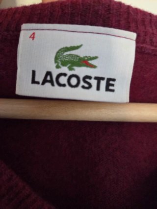Jersey Lacoste Burdeos Lana virgen