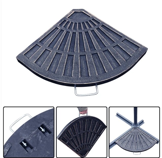 Juego 2 Bases Parasol Negra/Gris