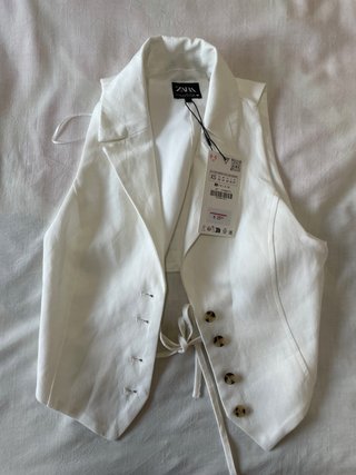 Chaleco Blanco Zara Talla XS