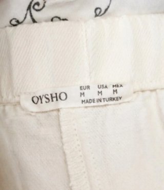 Pantalón culotte Oysho blanco roto Talla M