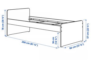 Estructura cama 90cm + colchón
