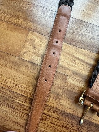 Cintura pelle tessuto intrecciato vintage