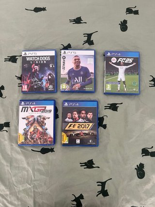 Conjunto di giochi PS5 e PS4: FIFA, Watch Dogs, MXGP, F1