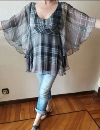 Camicetta Zara trasparente fantasia quadri