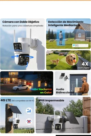 Cámara Vigilancia Exterior 4G NUASI