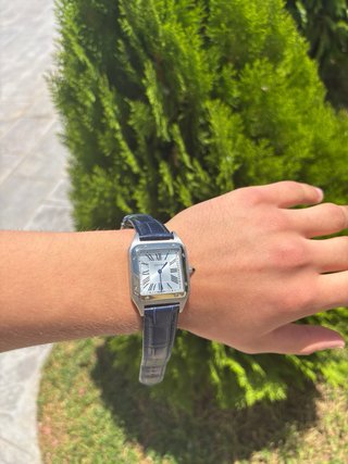 Cartier Santos Dumont 31,4mm Esfera Plateada