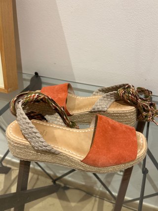 Sandalias RIA esparto con cintas multicolor