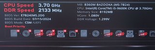 Placa Base MSI B360M Bazooka + i5 9600k + 8GB RAM