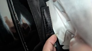 Borsa Diesel Nera e Argento in Pelle Scamosciata
