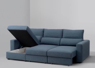 Divano chaise longue 3 posti grigio