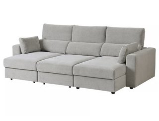 Divano chaise longue 3 posti grigio