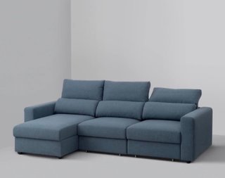 Divano chaise longue 3 posti grigio