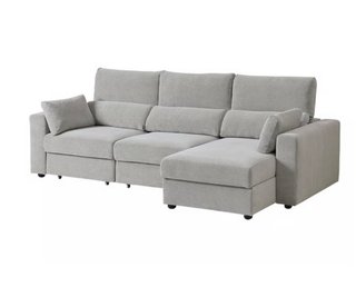 Divano chaise longue 3 posti grigio