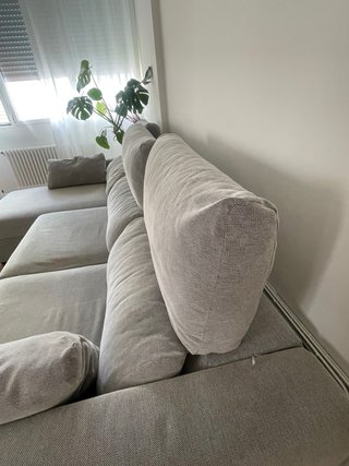 Divano chaise longue 3 posti grigio