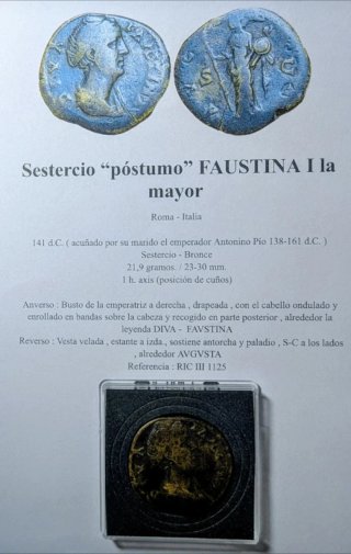 Sestercio Faustina I La Mayor 141 d.C.