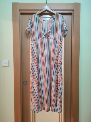 Vestido midi Springfield rayas nudo