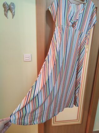 Vestido midi Springfield rayas nudo