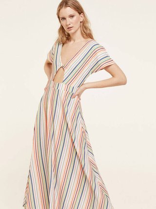 Vestido midi Springfield rayas nudo