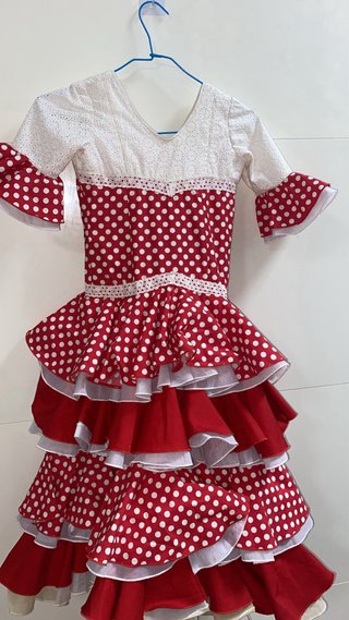 Traje de flamenca para niña 3-4 años