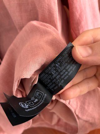 Conjunto Zara 100 % Lino Bomber y Bermuda Rosa XS