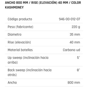 Manillar de bicicleta, RACE Face Carbono