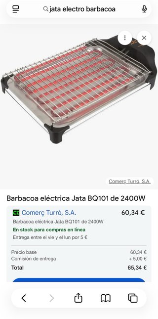 Barbacoa Jata BQ101 Eléctrica Interior