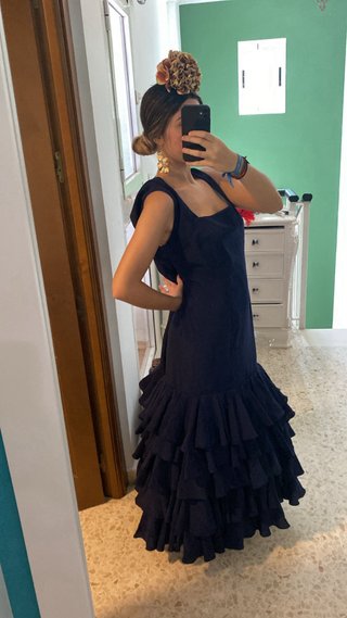 Traje de flamenca negro y rojo TALLAXXL