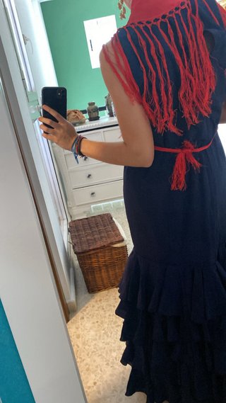 Traje de flamenca negro y rojo TALLAXXL
