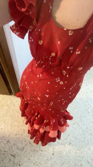 Traje de flamenca rojo con volantes TALLA M